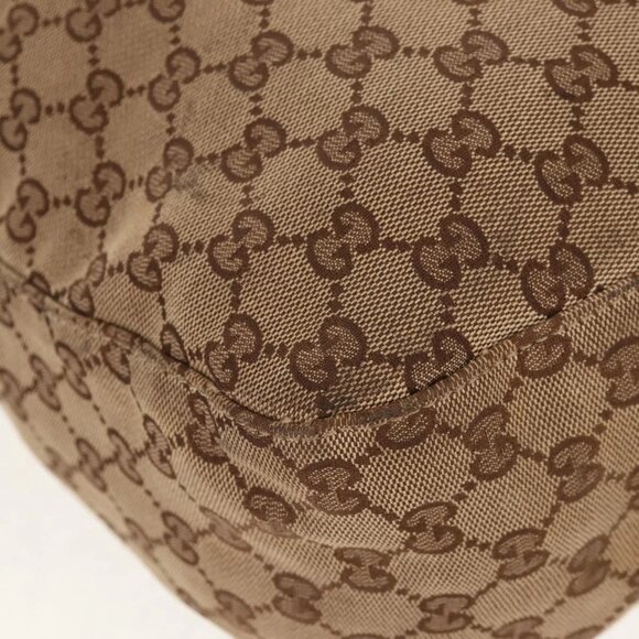 GUCCI GG Canvas Horsebit Tote Bag 2way Beige Gold 232949 Auth 146265 - Picture 5 of 16